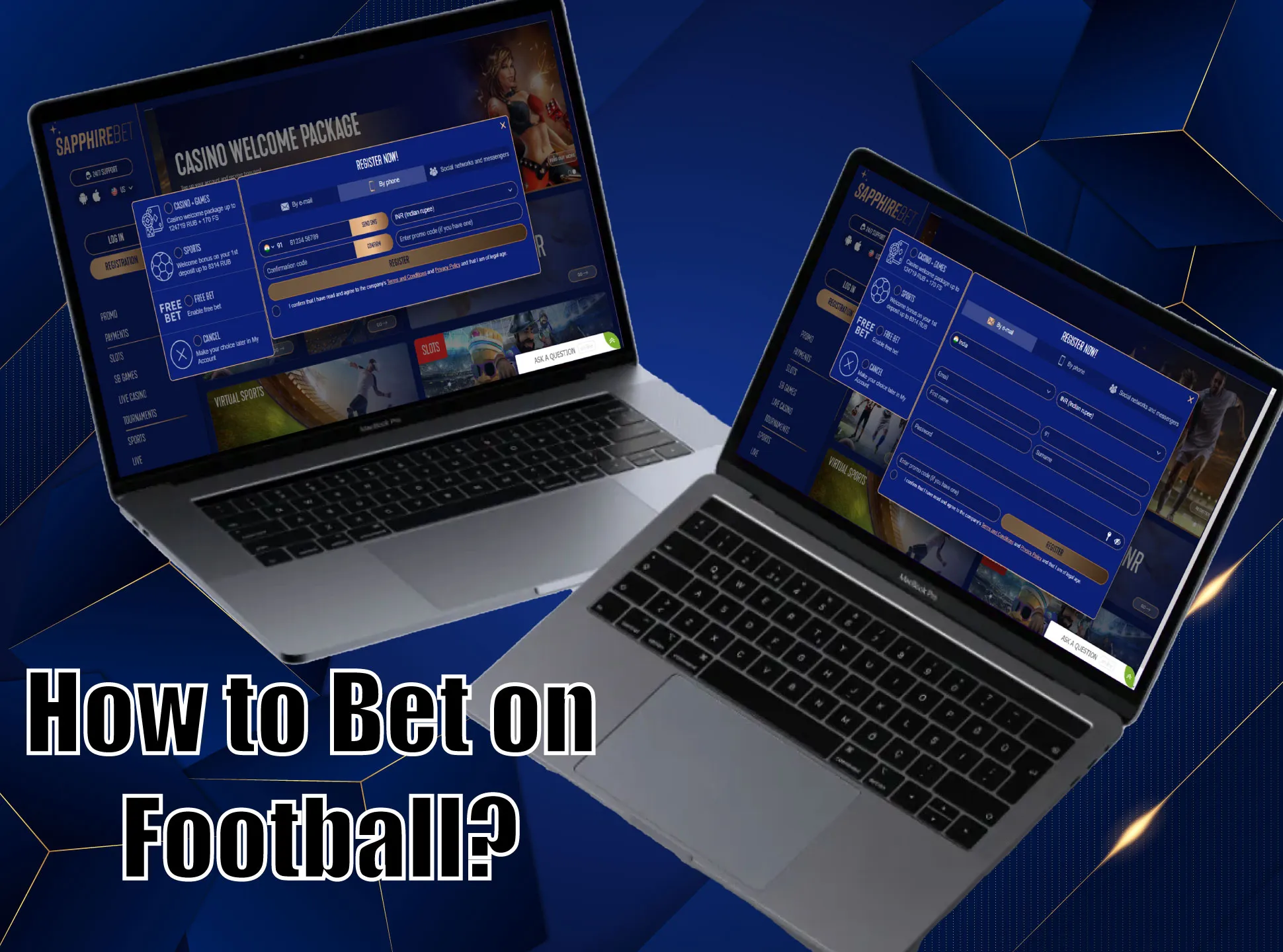 You should create an account, then, top it up and choose a football match and a team to bet on.