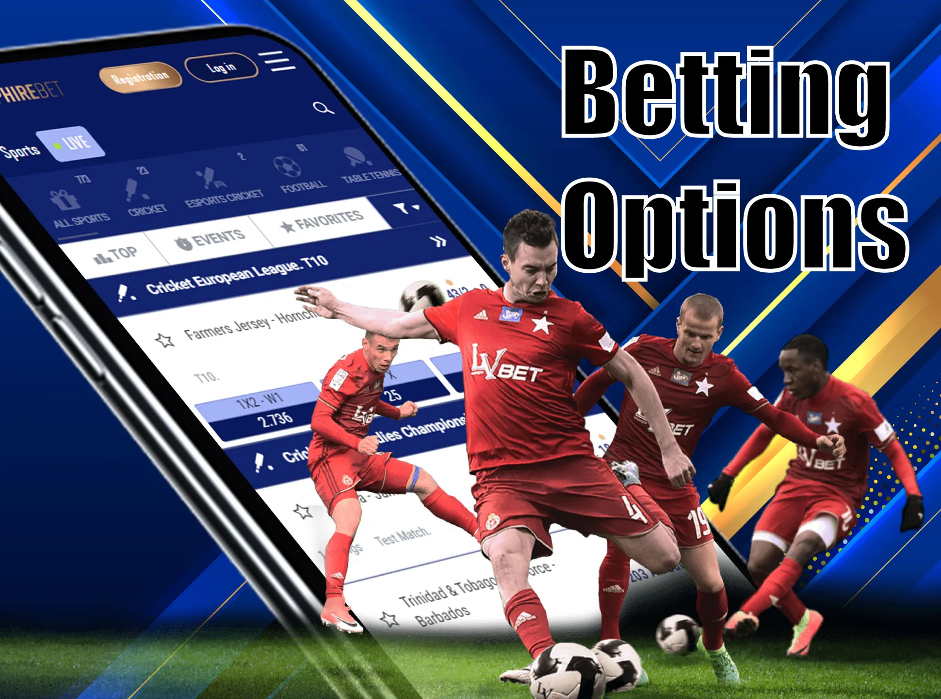 You can place bet before and during the match in the Sapphirebet app.