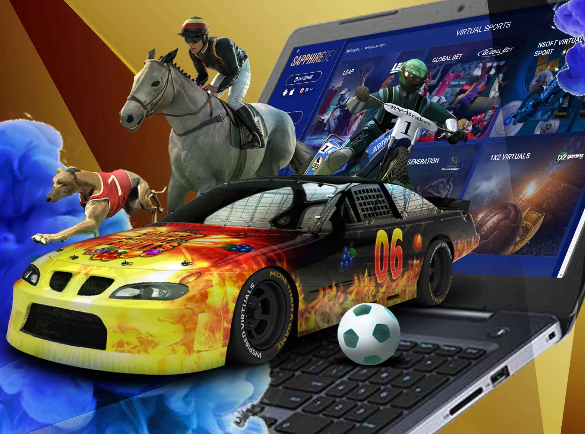 Place bets on the virtual sports, such as soccer, cricket, basketball and other.