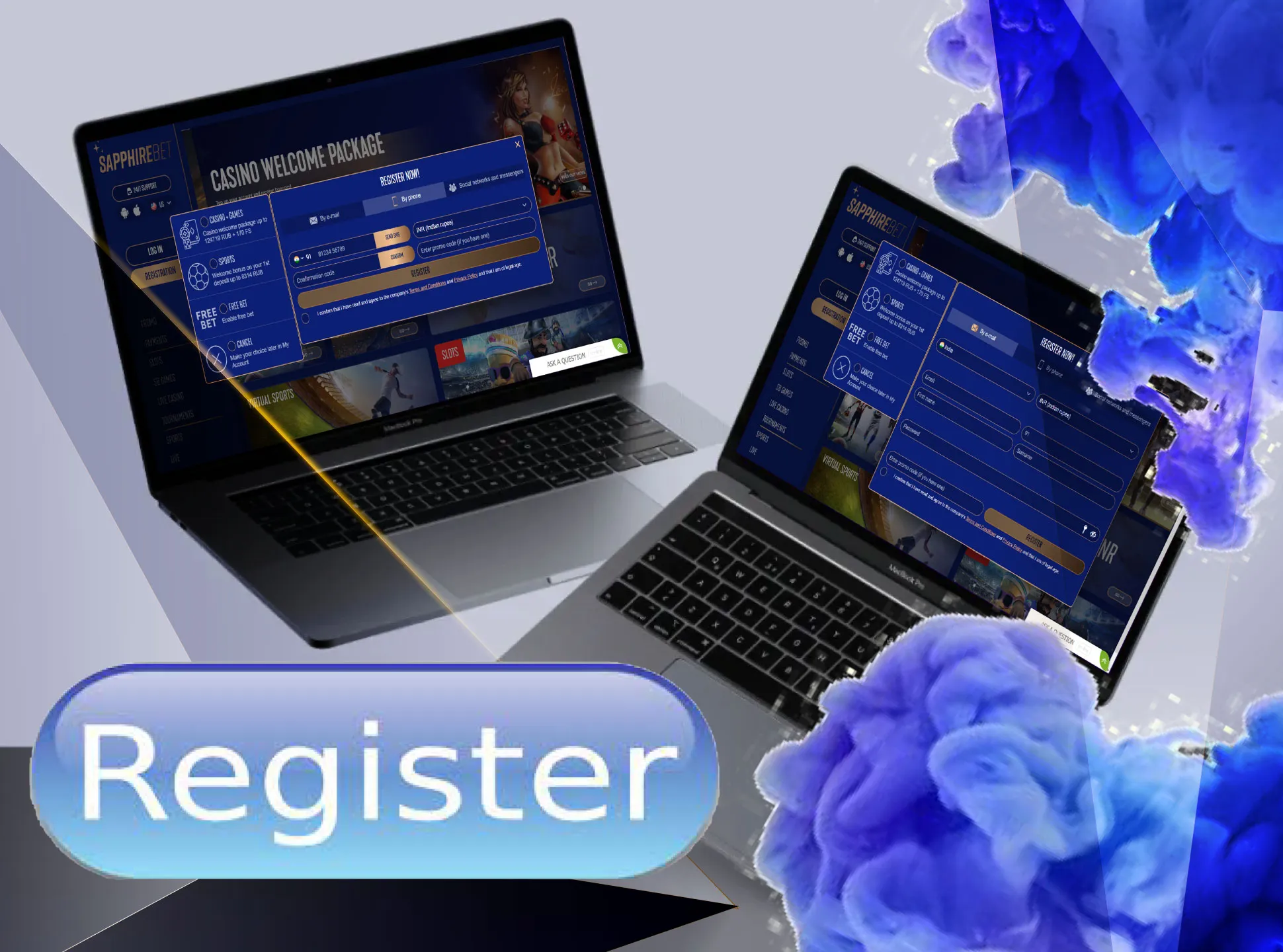 Sign up for Sapphirebet with your personal details.