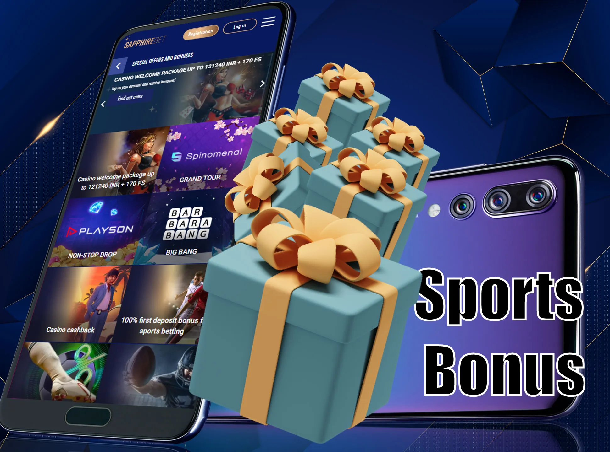Sports bonus gives you up to 8,700 INR on your first deposit on Sapphirebet.