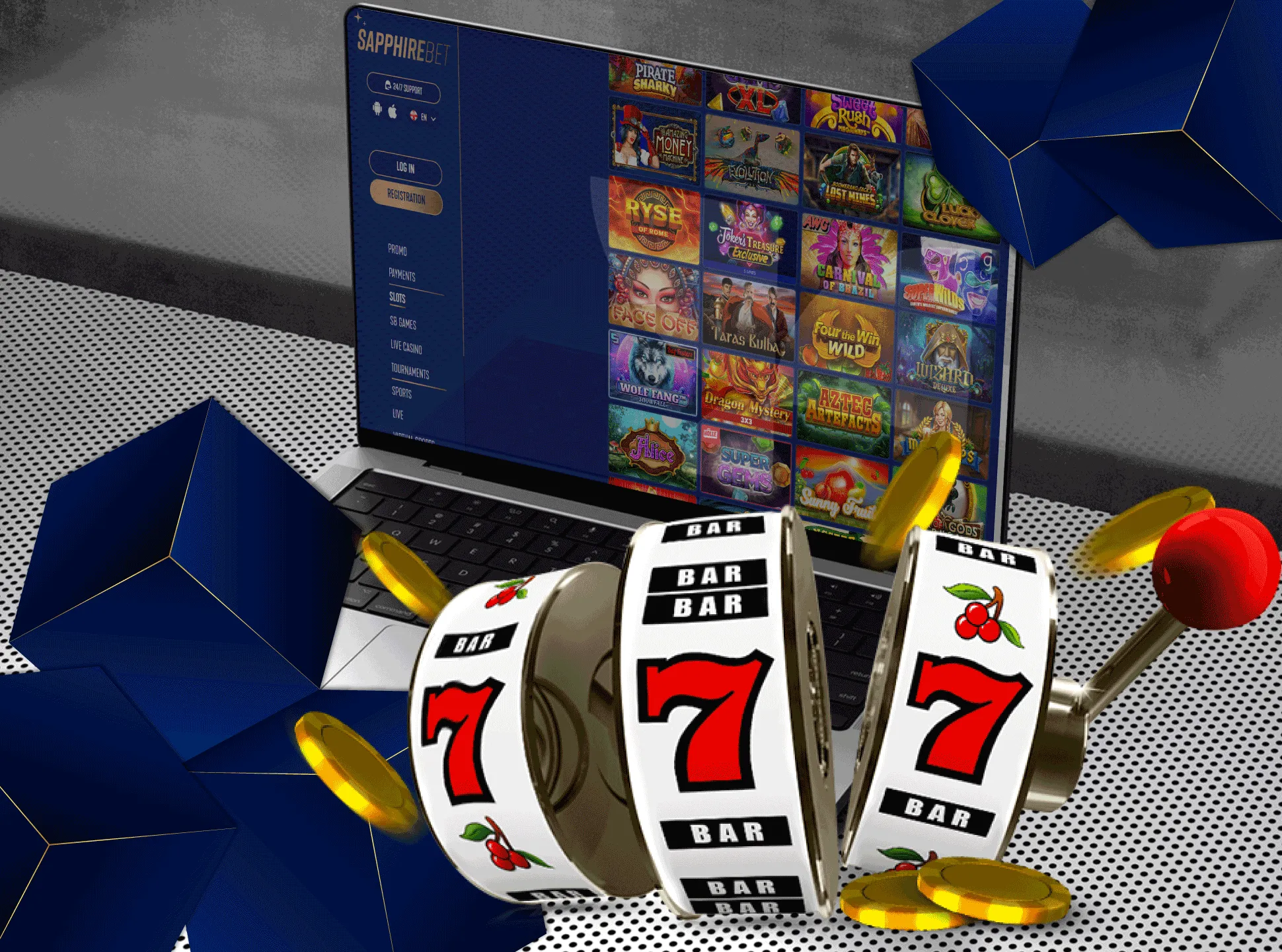 Sapphirebet cooperates with well-known games providers and offers hundreds of slots.