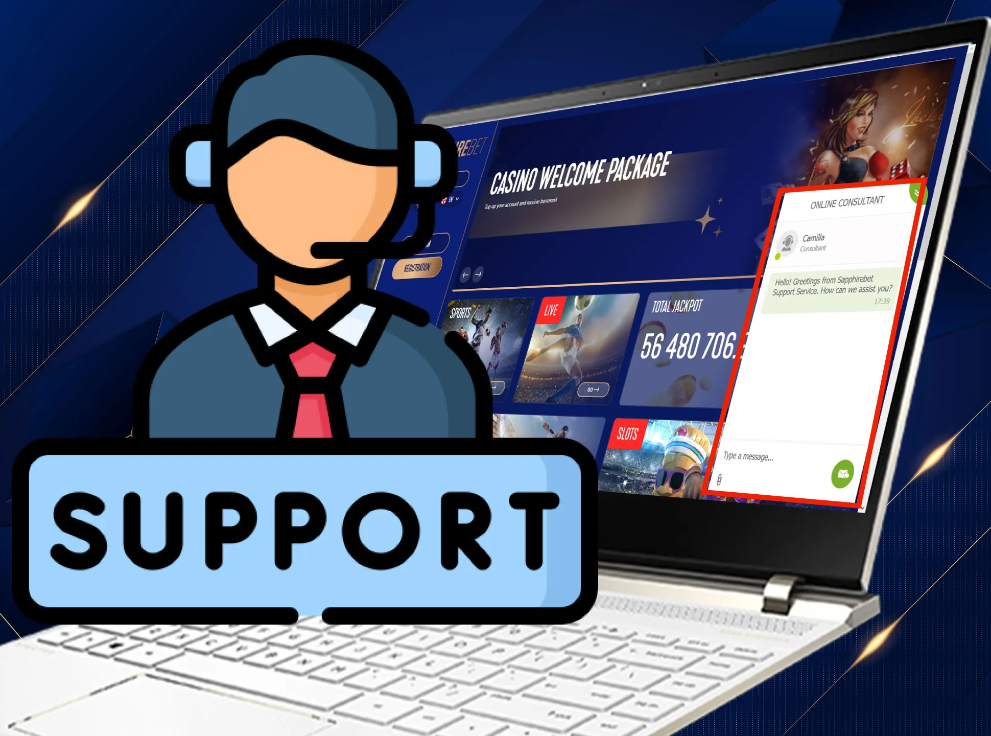 Sapphirebet support team works 24/7.