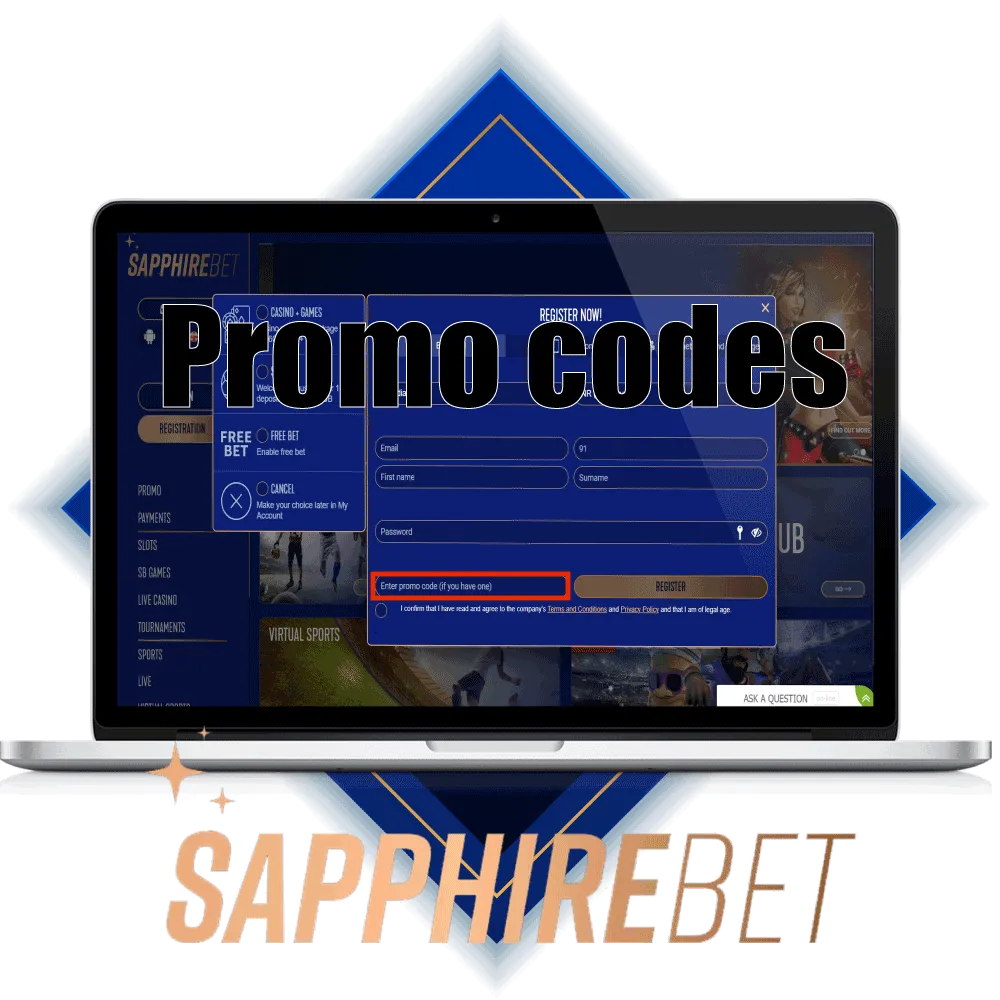 Use our special promo code to to get welcome and other bonuses form Sapphirebet.