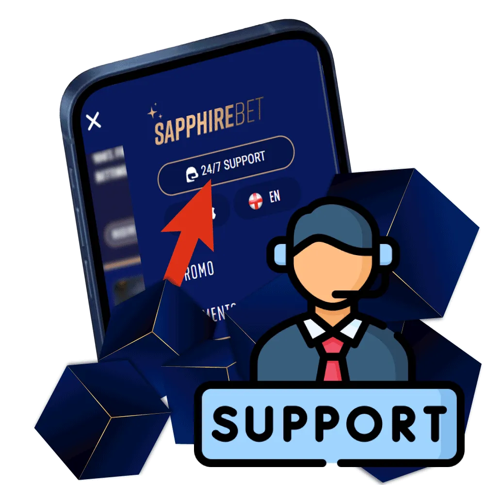 Sapphirebet support team is always ready to help you with you betting-related problems.