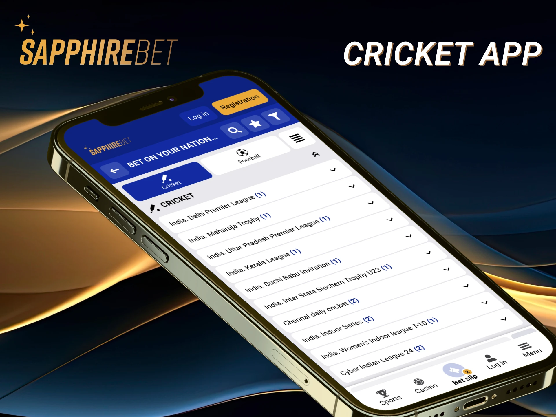 Use the Sapphirebet app to place bets on the cricket matches.