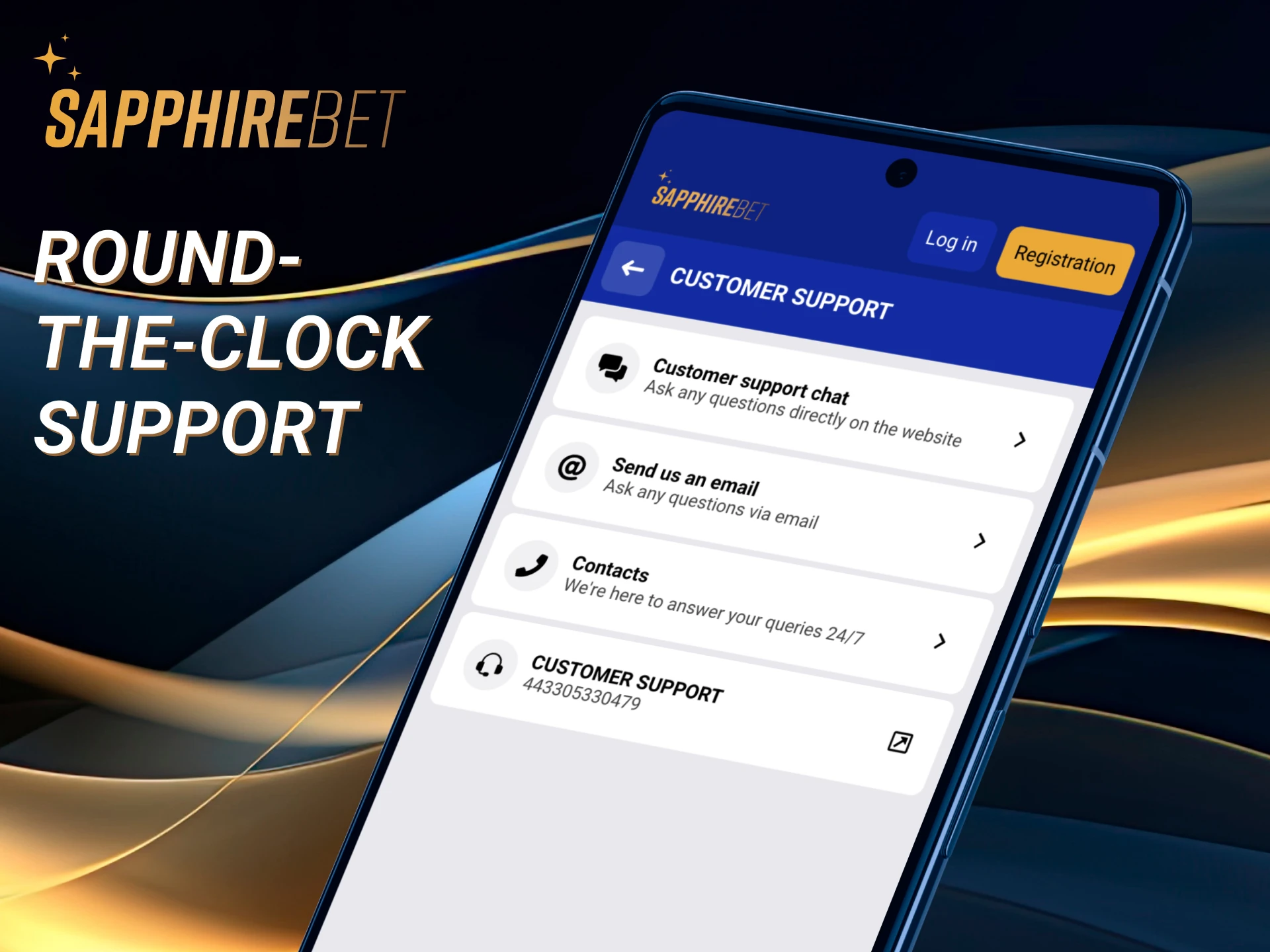 The Sapphirebet support team is always there to help you.