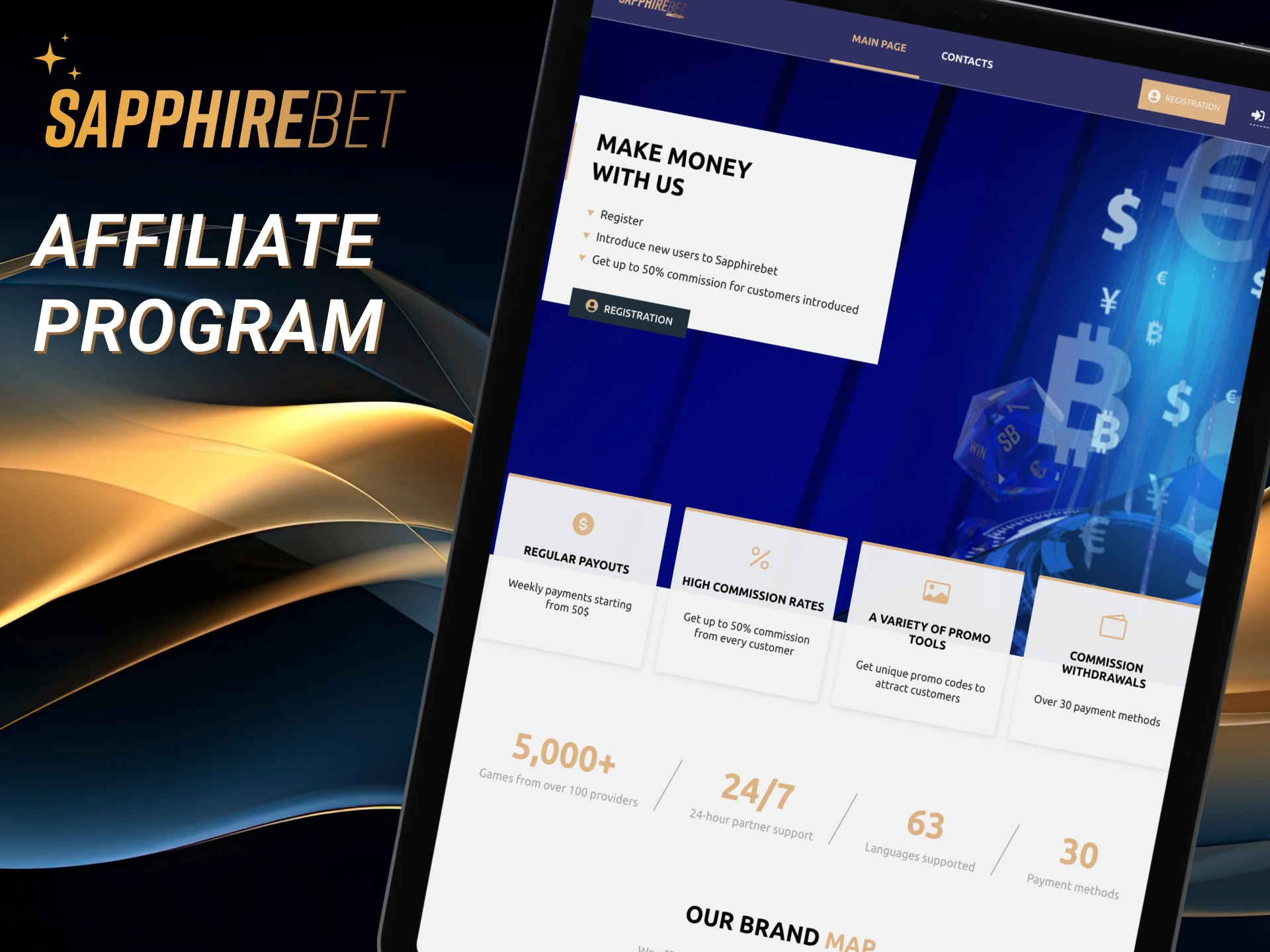 Join the Sapphirebet affiliate program to get additional benefits.