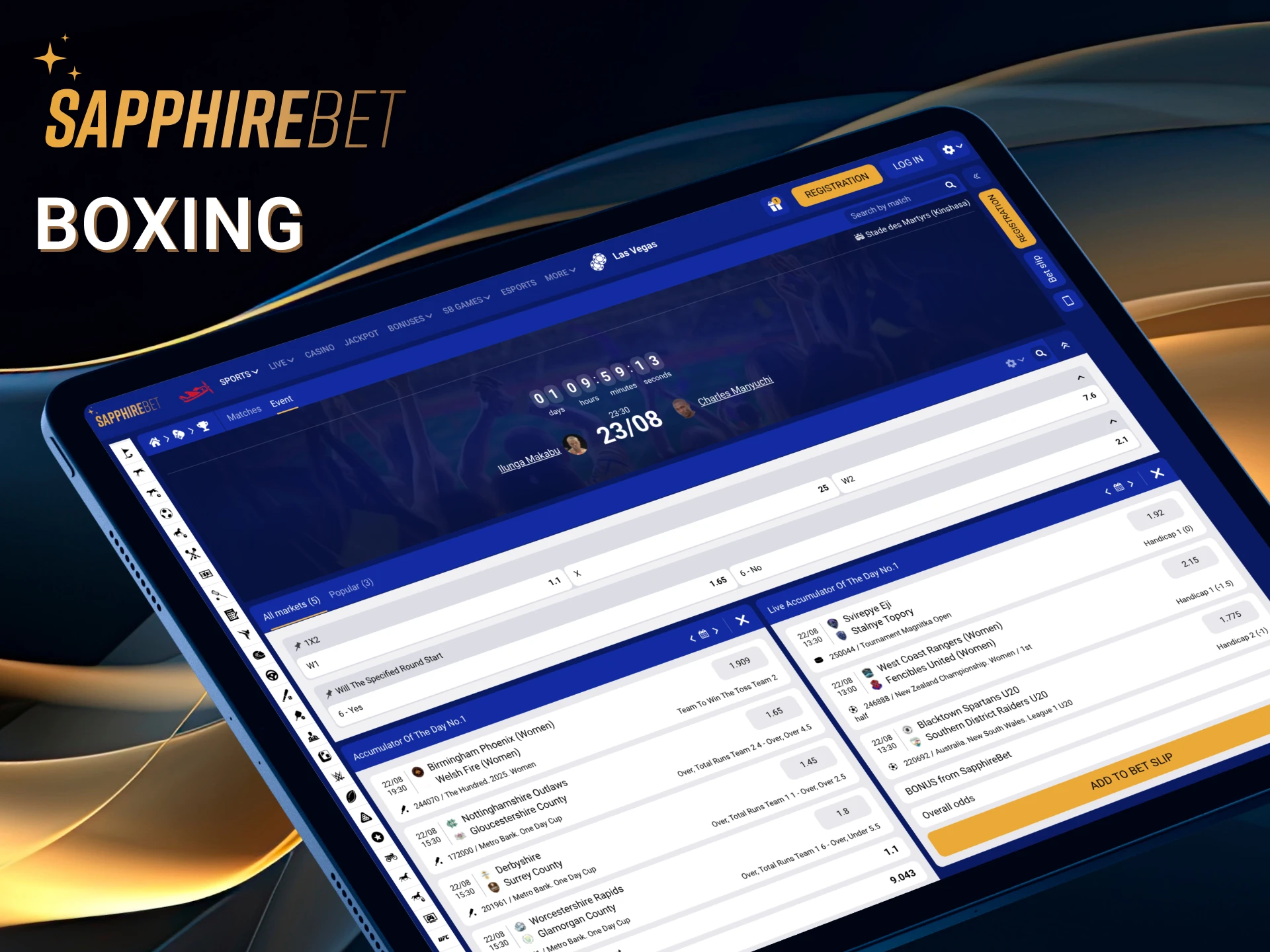 Sapphirebet has a wide line on boxing.
