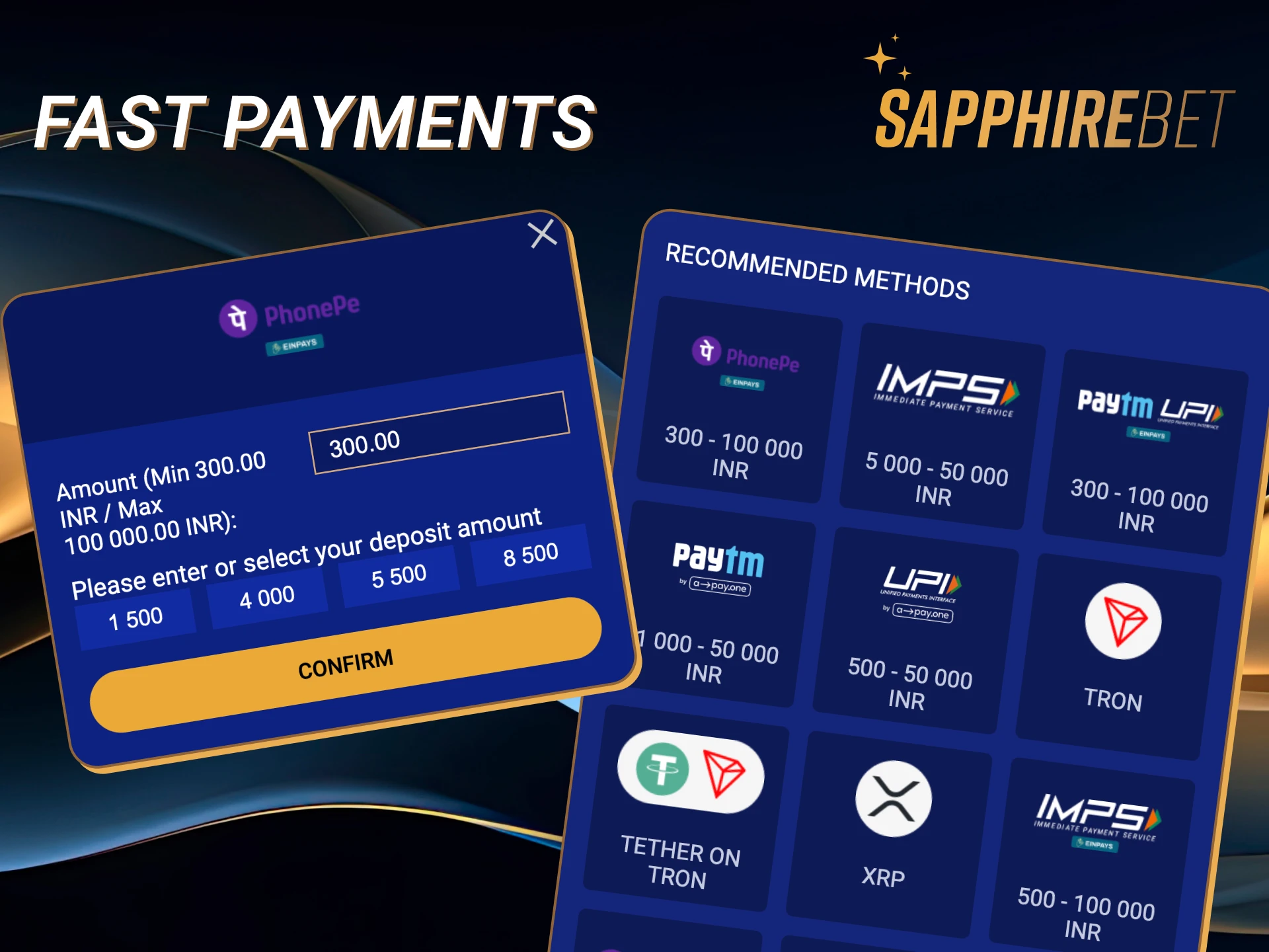 Deposit your account and withdraw winnings in several clicks.