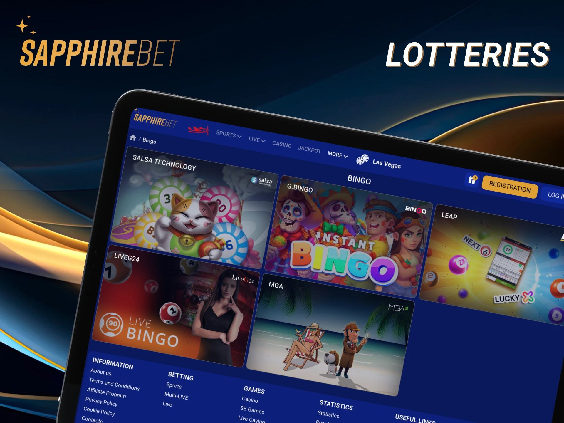 Test your luck and play lottery games on Sapphirebet.
