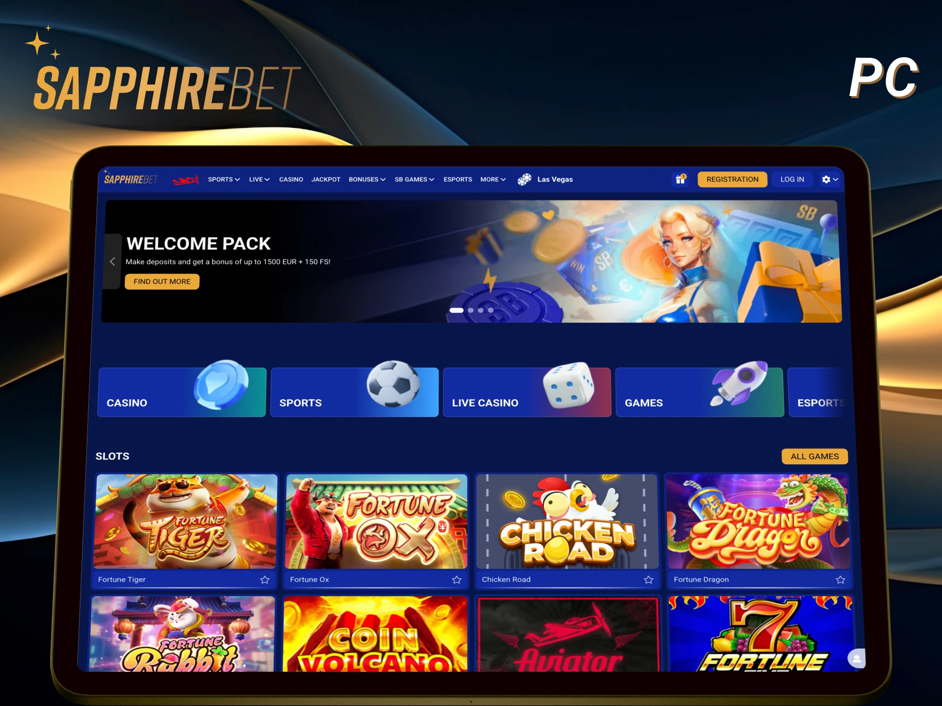 Download the desktop version on Sapphirebet to bet on laptop or PC.