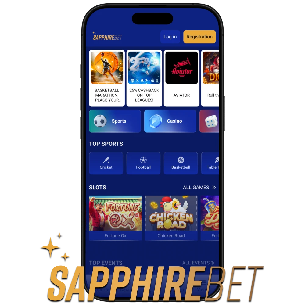 Download and install the Sapphirebet mobile app to place bets on your smartphone.